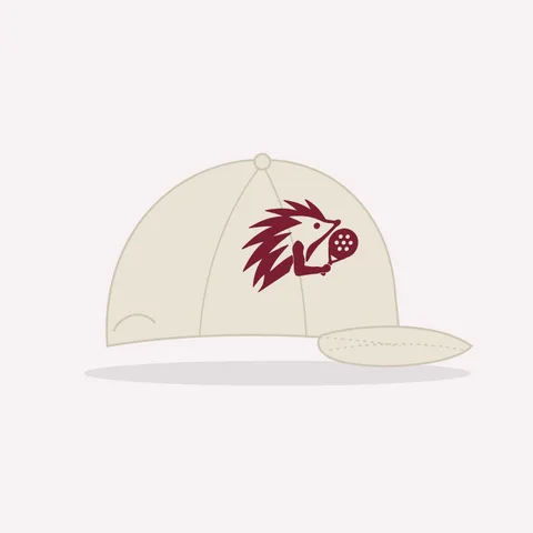 Beige Cap mit gesticktem Igel